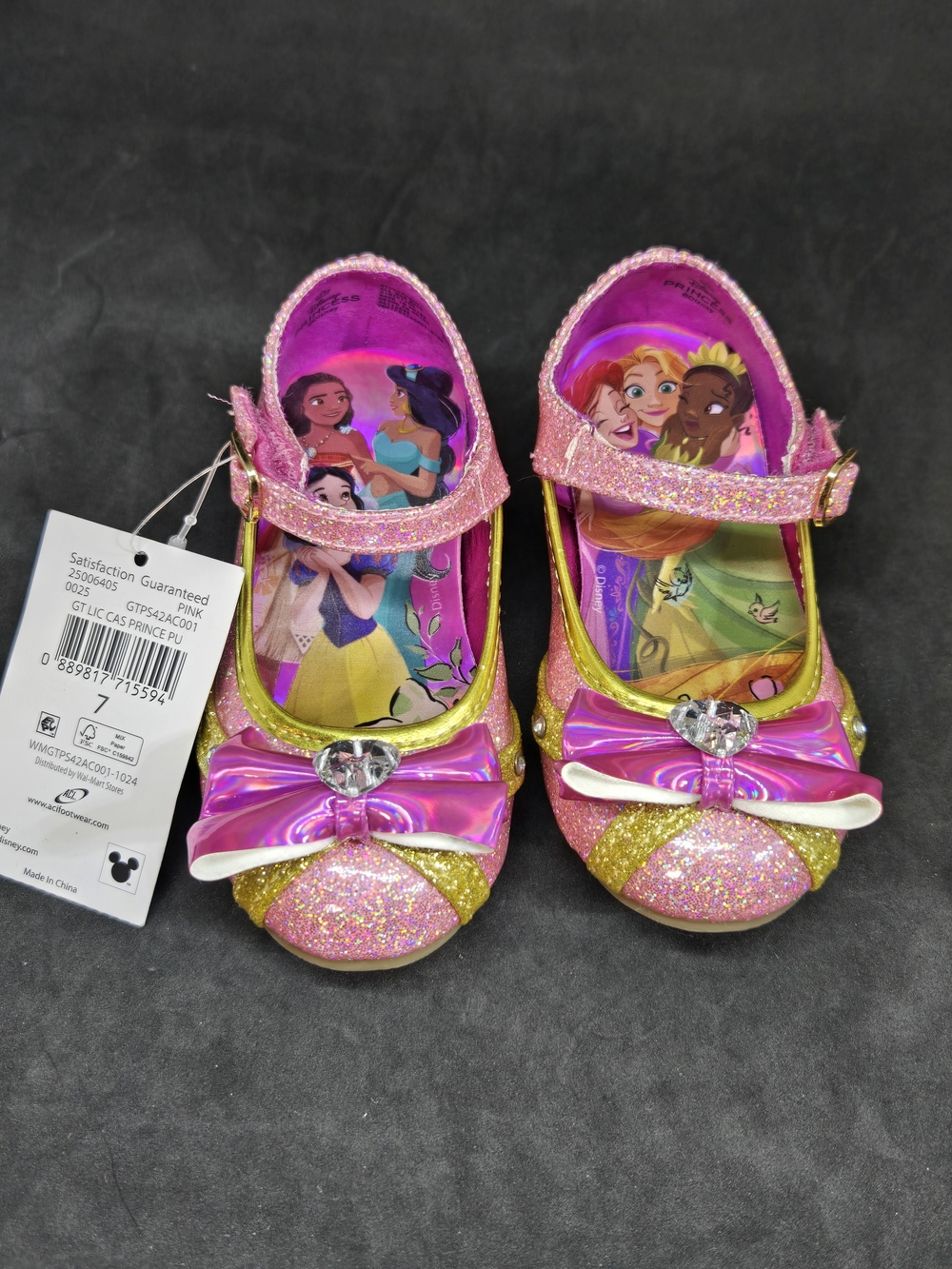 NWT Girls Disney Princess Shiny Mary Jane Heels Shoes Toddler Size 7